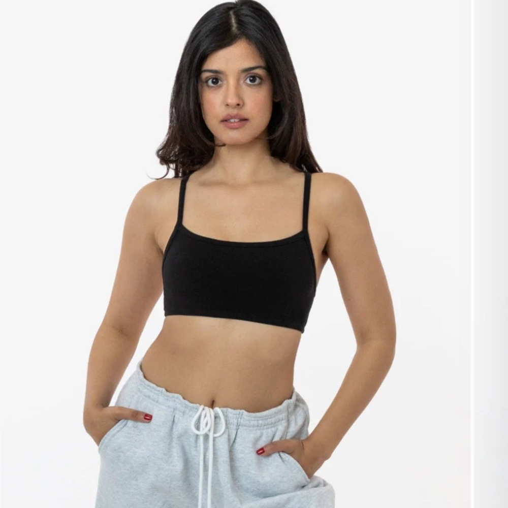 Los Angeles Apparel Black garment dye basic bralette Size S